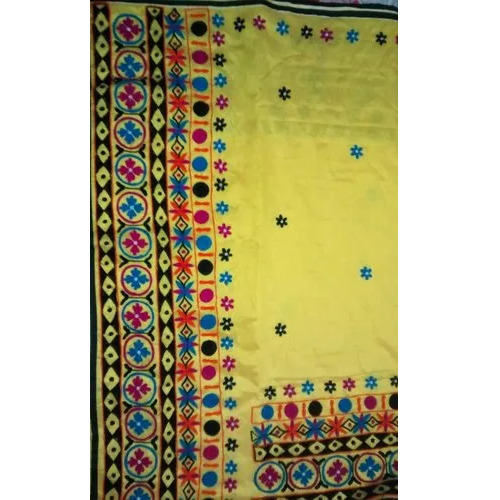 Handloom Sarees - Cotton, 6 Meter, Yellow | Embroidered, Party Wear, Bengali Style, Women