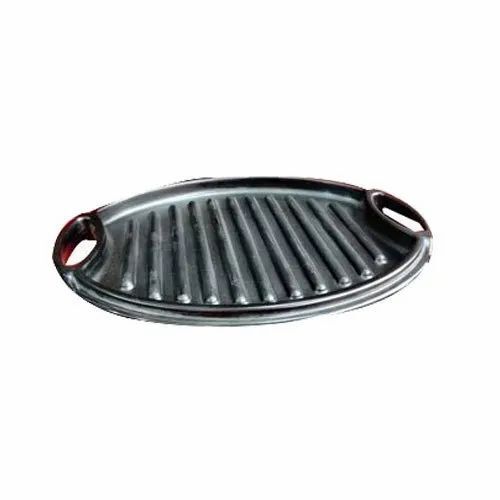 Round Grill Melamine Serving Plate - Color: Black