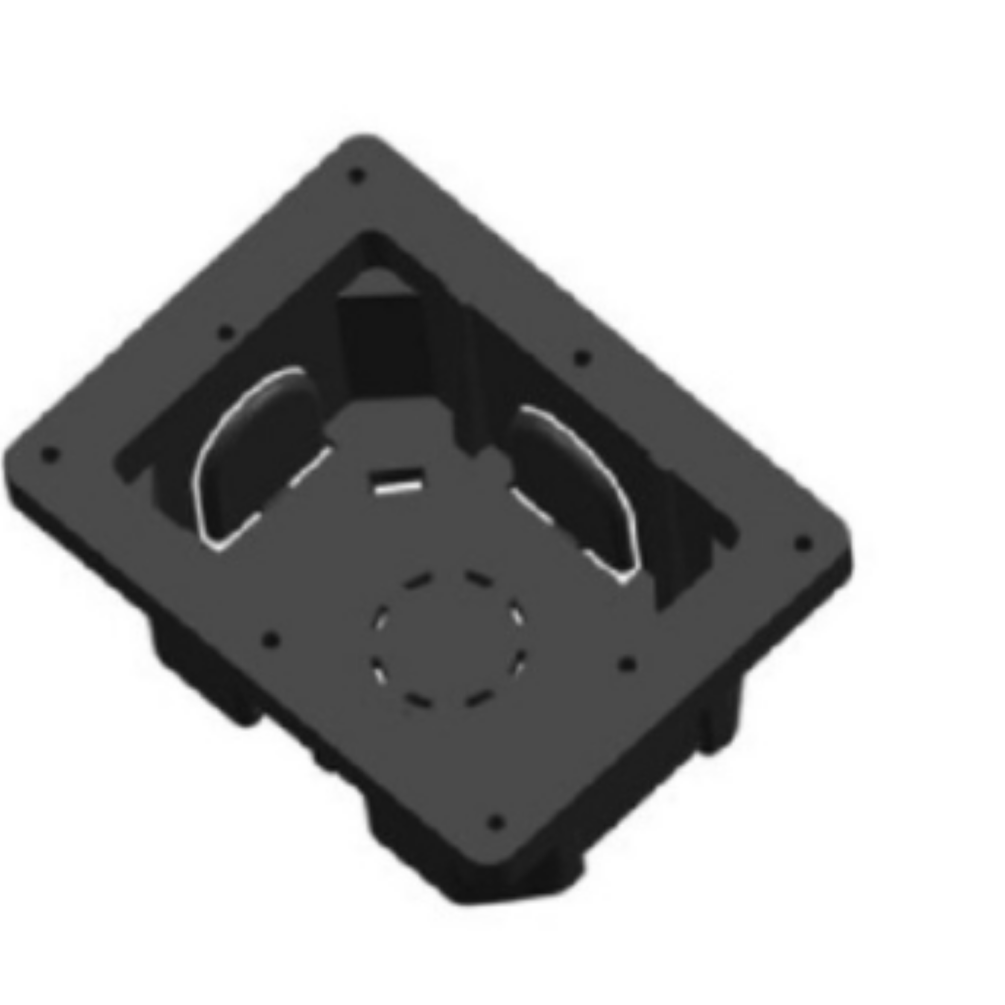 1/2 Plastic Modular Box - Color: Black