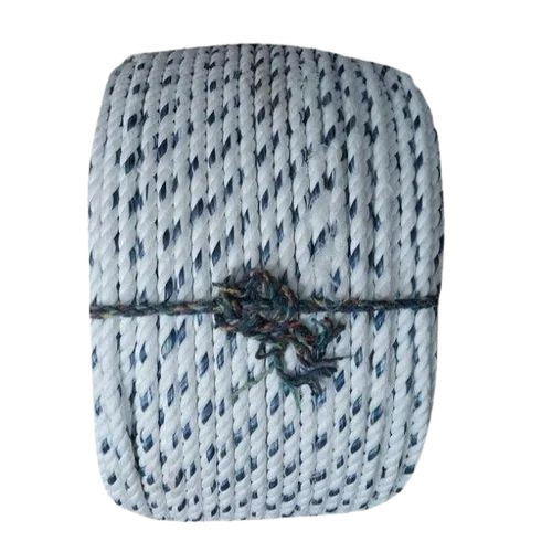 12mm White Cotton Rope - 3 Ply Twisted, 100m Length, Glossy Finish, Tear-Resistant, Quick Dry