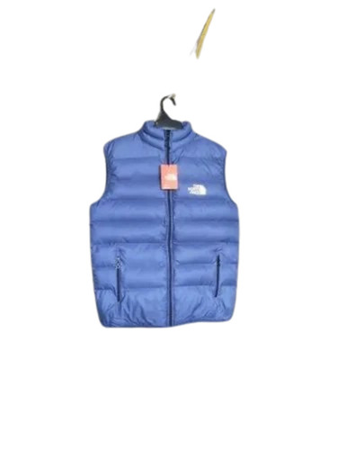 Blue Color Men Sleeveless Jackets