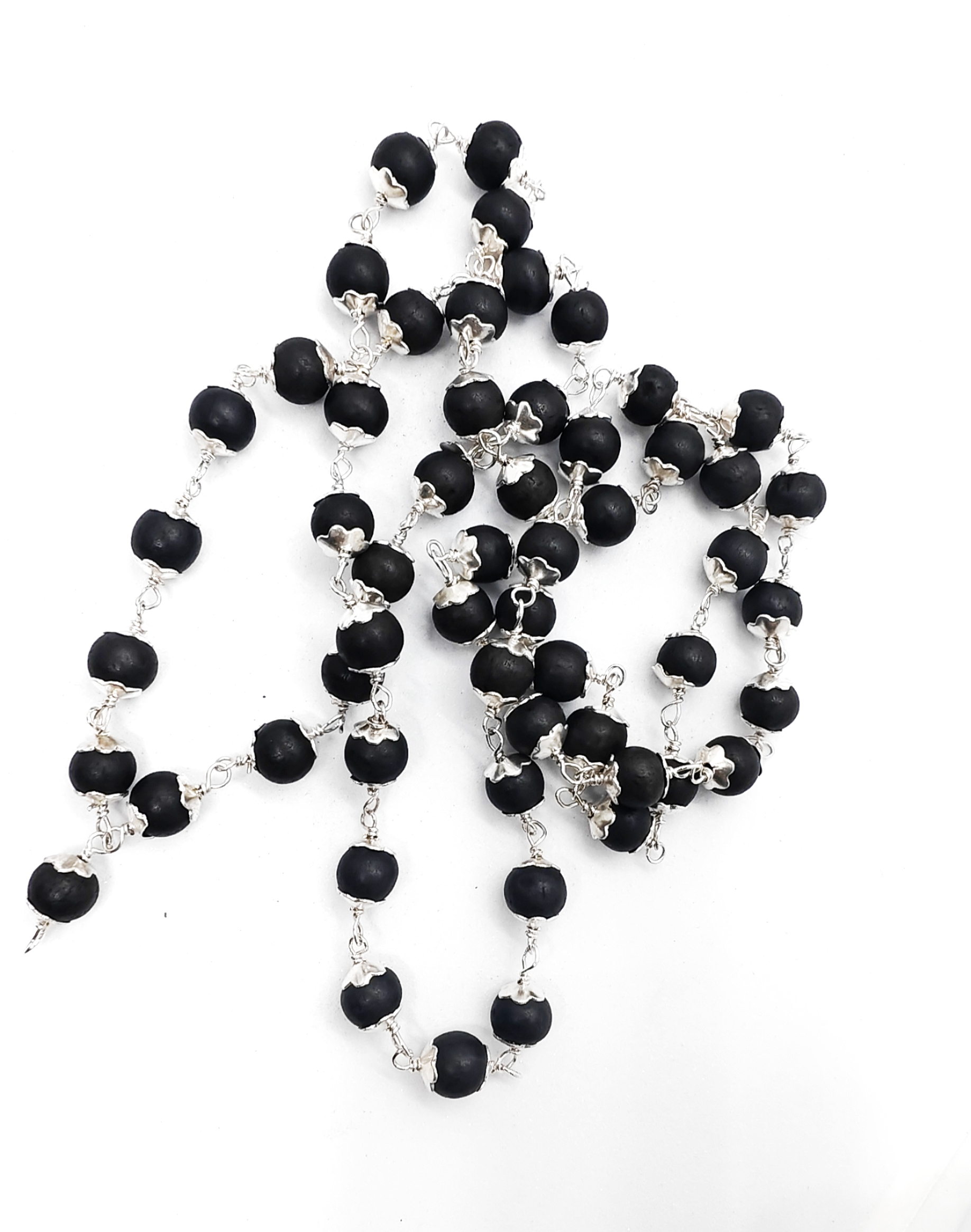 Karungali Silver Cap Mala