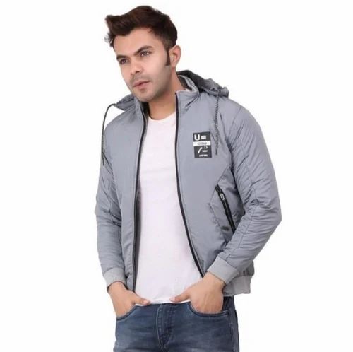 Men Matte Grey Jacket
