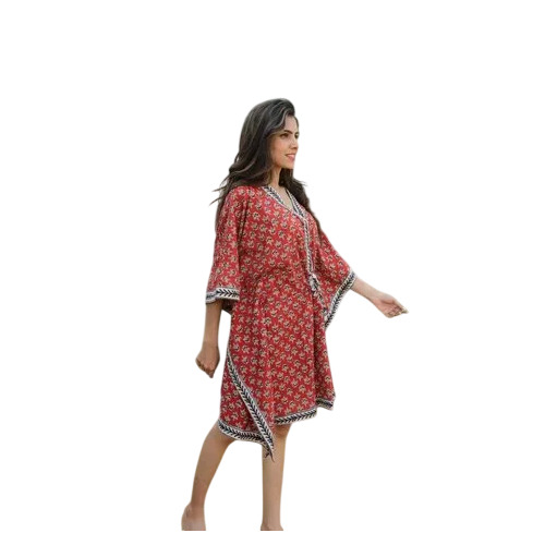 Red Short Cotton Kaftan
