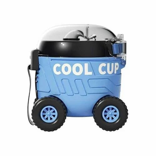 Water Bottles With Straw Unique Fun Cool Car Cup - Plastic 260Ml Blue, Flip Top Cap, With Sipper | Good Quality, Beverage Use