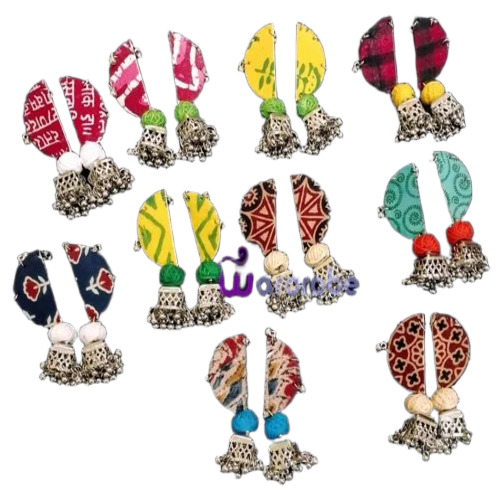 Fancy Handmade Fabric Earrings