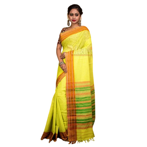 Lemon Yellow Begumpuri Saree