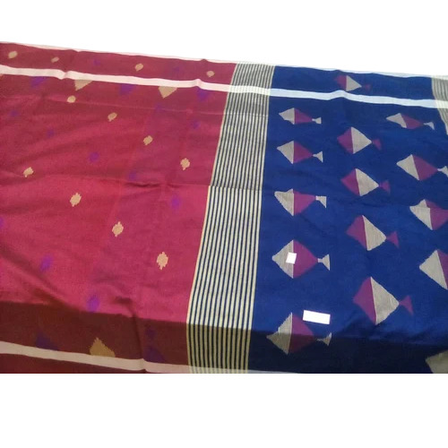 Pink & Blue Bhagalpuri Handloom Viscose Saree - Optimum Grade Viscose, With Blouse Piece | Printed, Women, Casual, Formal, Festive Wear