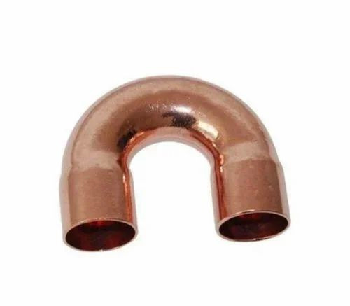 46mm Stainless Steel U Bend - SS202, SCH 10, Copper Finish, 180° Bend Angle | Golden Color, Plain End