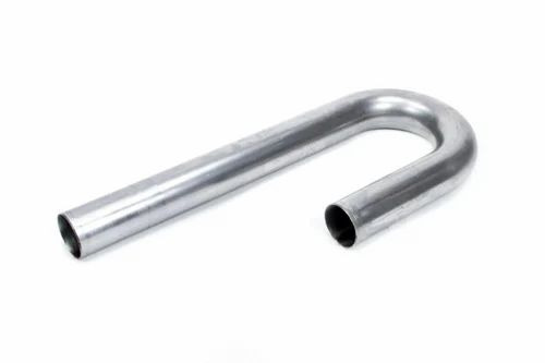 90mm Stainless Steel J Bend - SS202, 180Â° Bend Angle, Buffed Finish | Silver, Butt Weld, SCH 10