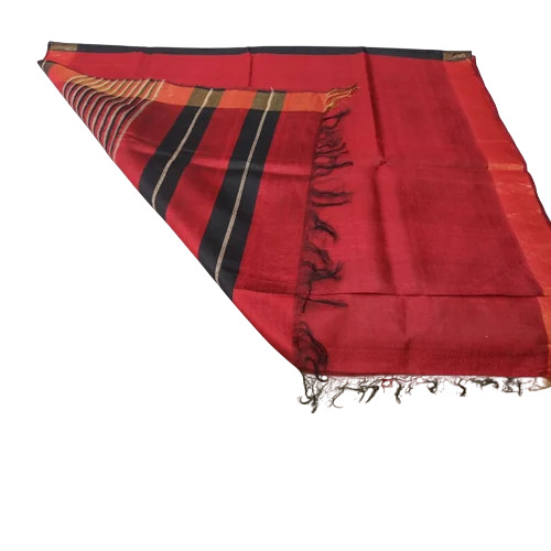 Dark Red Dupion Silk Saree