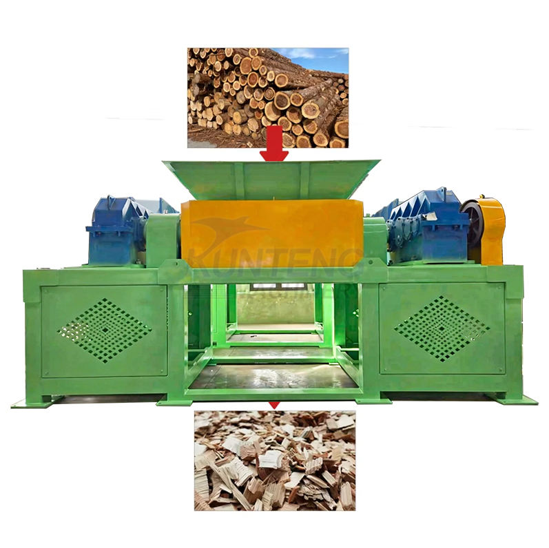 Double Axis Scrap Wood Plastic Film Scrap Steel Metal Sheet Heavy Duty Shredder - Capacity: 50 Ton/Day