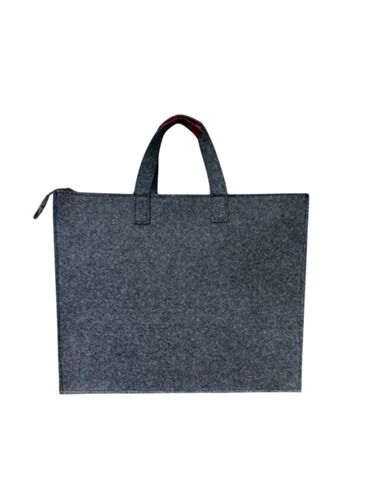 Felt Fabric Bags - Black Handheld Casual Wear Lightweight Zippered with Custom Size & Print
