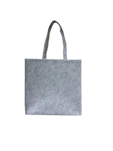 Felt Fabric Grey Shopping Bag - Durable Felt, Standard Size, Multiple Colors | Reusable, Eco-Friendly, Zipper Closure, Lightweight, Strong Handles