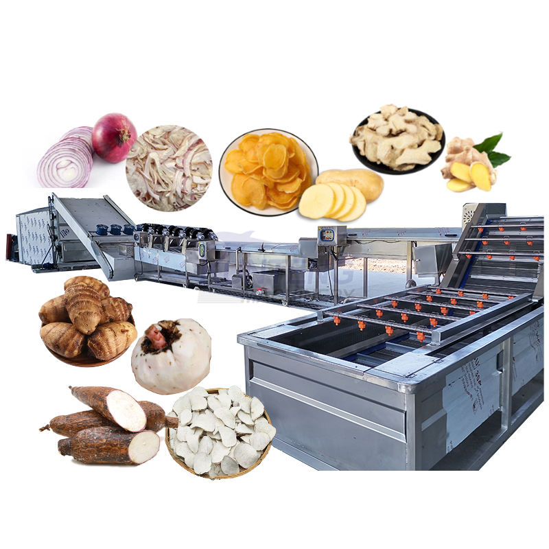 Vegetable Cleaning Slicing And Drying Production Line - Color: Customized