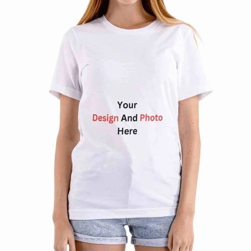 Ladies White Cotton T Shirt