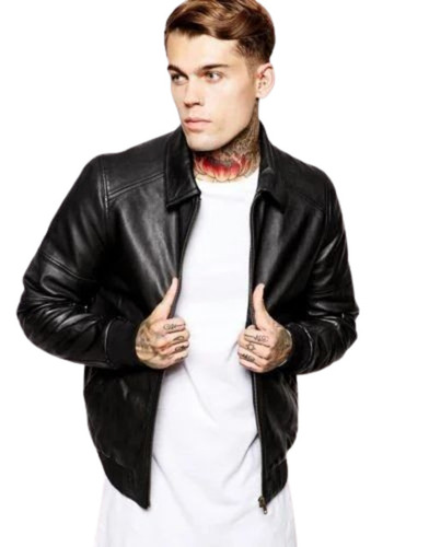 Mens Leather Jacket - Pure Leather, Full Sleeve, Black, Winter Wear, Lightweight Breathable