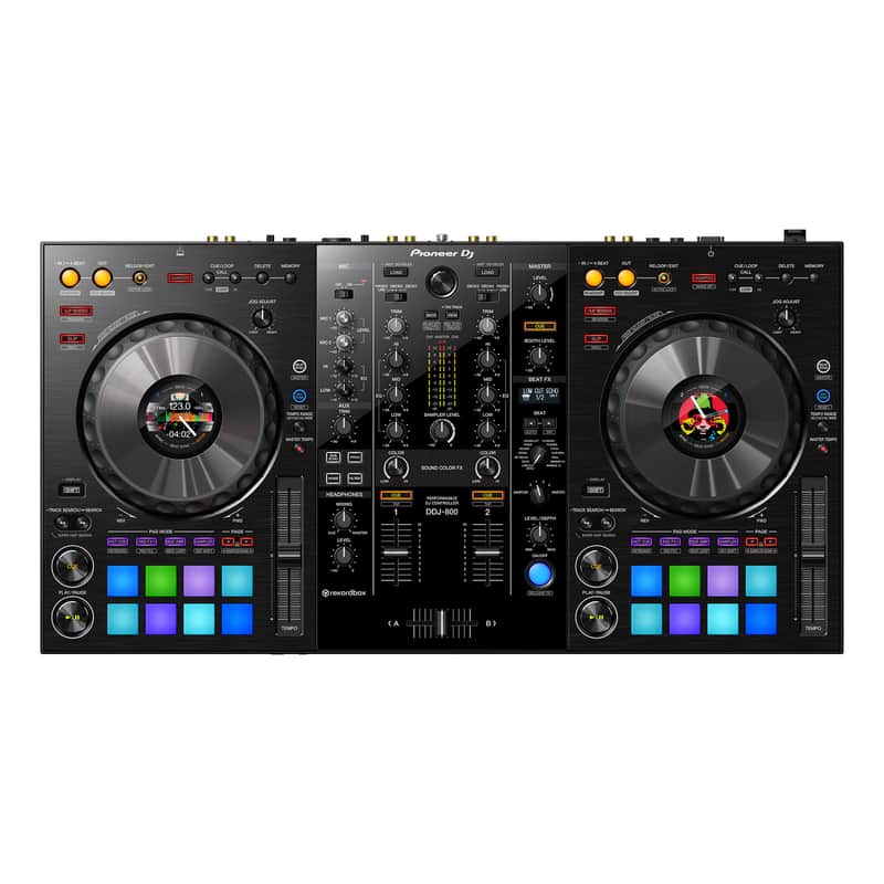 Pioneer DDJ-800 2-Channel DJ Controller - ABS Plastic, Black, 220-380V | Full-Sized Jog Wheels, LCD Screens, Sound Color FX