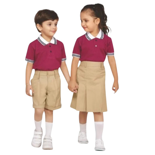 240 Gsm Cotton Kids School Uniform