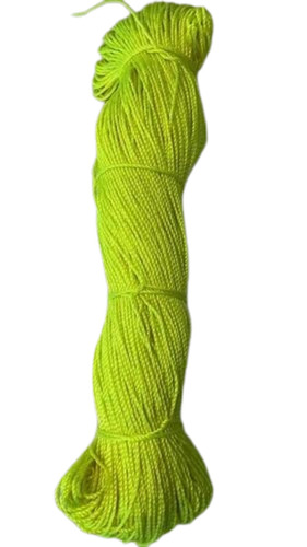 2mm HDPE Twisted Rope - Lime Green, 50 Meter, Glossy Finish, Tear-Resistant, Waterproof