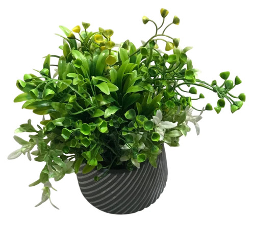 9 Inch Artificial Potted Plant - Plastic Pot, Green, Table Top, Durable & Easy to Clean