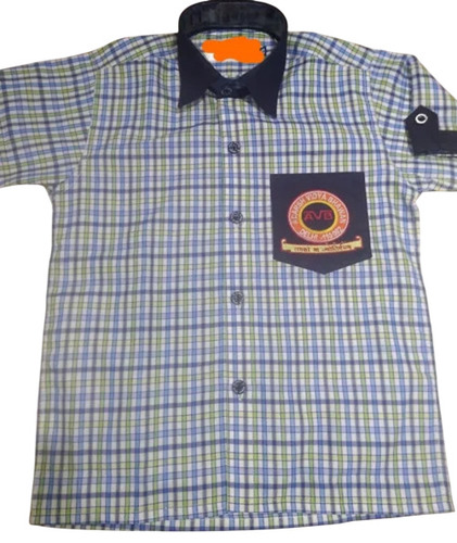 Half Sleeves Kids School Shirt - Cotton