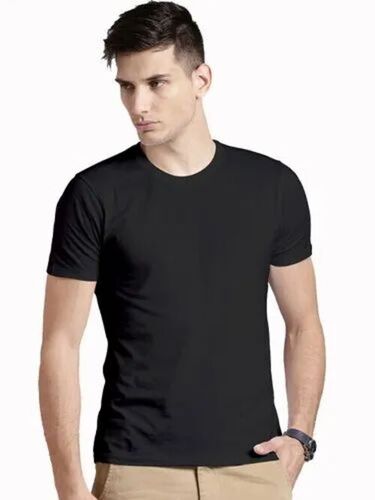 Men Casual T Shirt - Cotton, Various Sizes, Black | O-Neck, Half Sleeves, Soft Comfortable Breathable