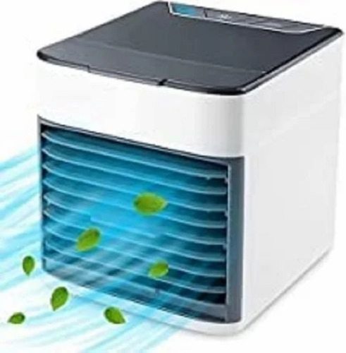 Mini Fan Ac Cooler Portable Air Conditioner - Plastic, Mini, White, 375ML Tank, USB Powered | Home Use