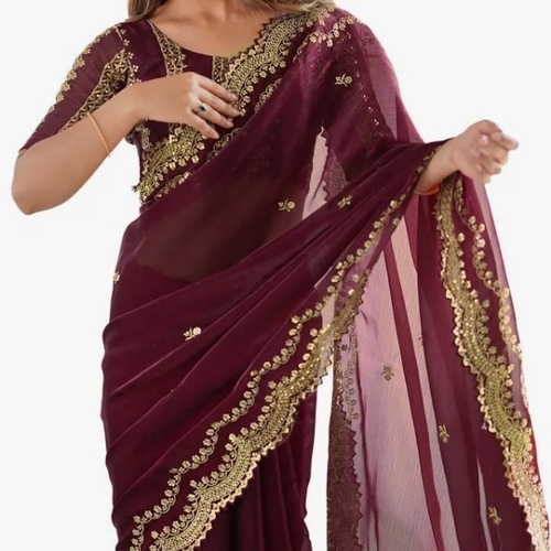 Party Type Reshmi Saree - Soft Fabric, Red, Lightweight, Printed Pattern | Designer, Vibrant Colors, Comfortable Drape, Party Wear