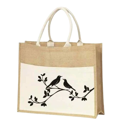 Printed Jute Embroidery Bag
