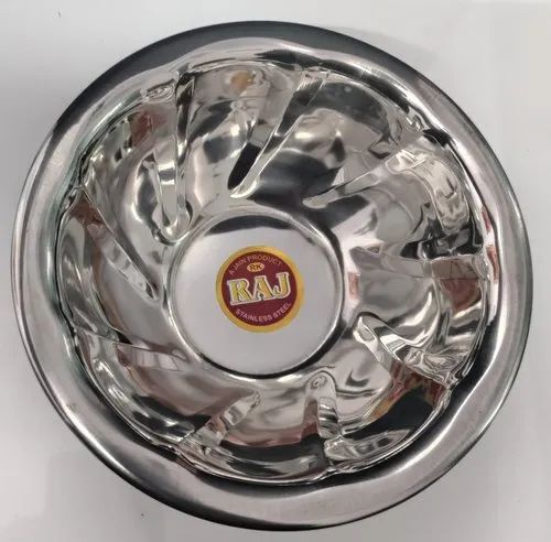 Raj Stainless Steel Kharbuja Bowl - Stainless Steel, Standard Size, Silver | Rust-Proof, Durable, Corrosion Resistant