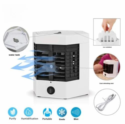 Ultra Pro 2 X Mini Ac Cooler - ABS Plastic Mini Size White 375ML Tank USB Powered | Portable Home Use