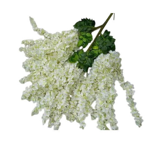 White Artificial Flower Wisteria Falling Bunch - Plastic, White | Durable, Easy to Clean, Easy to Install