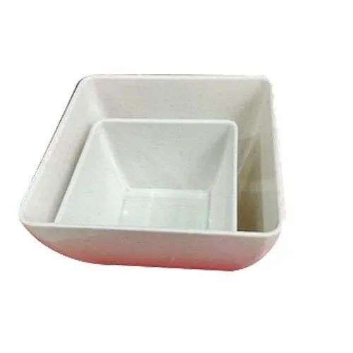 White Square Melamine Serving Bowl - 4.5 Inch, White | Hand Wash, Dishwasher & Microwave Safe, Heat Resistant, Polished Finish