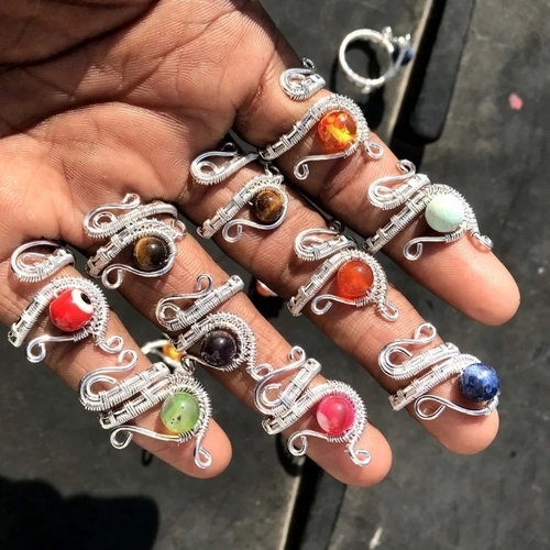Wire Wrapped Gemstone Rings