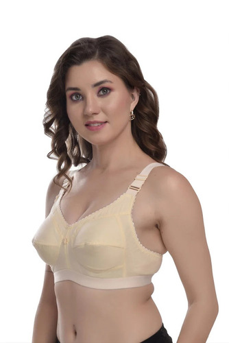 Women Cream Non Padded Cotton Blend Bra - Feature: Comfortabale To Wear