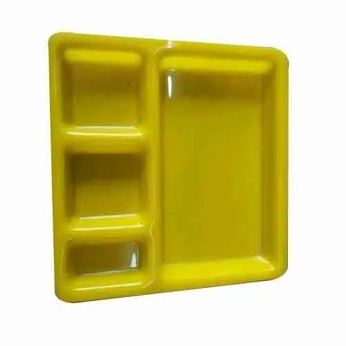 Yellow Acrylic Compartment Plates