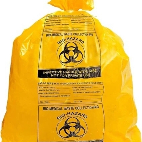 Yellow Printed Biodegradable Bags