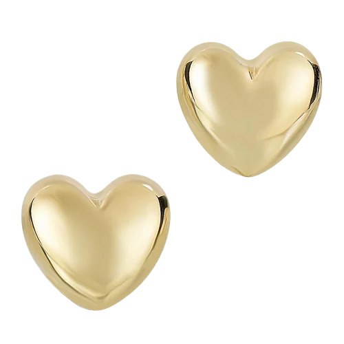 7mm Golden Heart Ear Stud