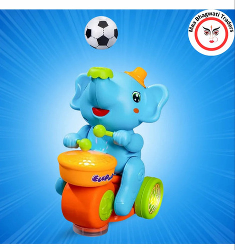 Elephant Musician Toy With Levitation Ball On Nose - Plastic