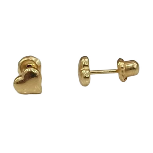 Heart Shape Golden Ear Stud