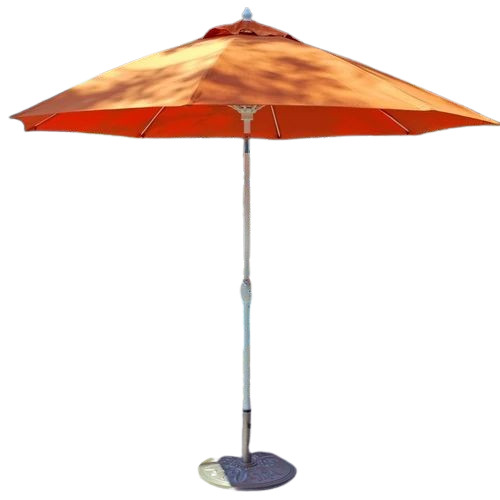 Heavy Duty Umbrella - Polyester, 7 Feet, Orange | Foldable, Metal Handle, Colorful Pattern, Durable