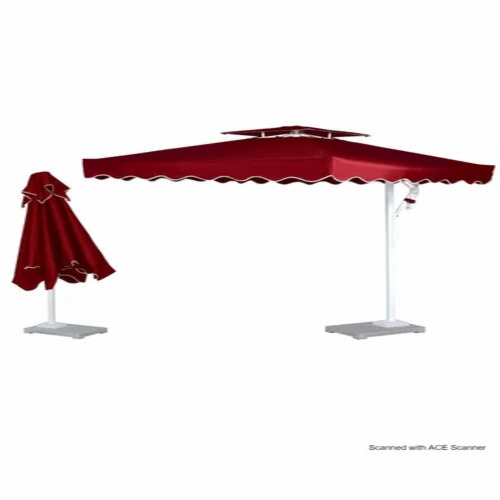 Outdoor Umbrella - Polyester 8 Feet Red | Colorful Pattern Foldable Aluminum Alloy Handle