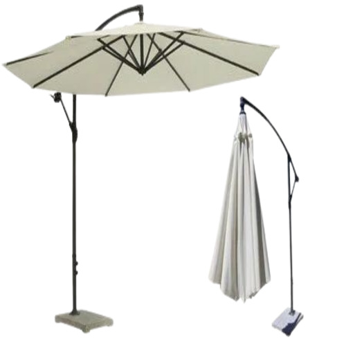 Plain Round Umbrella - Polyester, 7 Feet, Orange | Foldable, Metal Handle, Durable Colorful Pattern