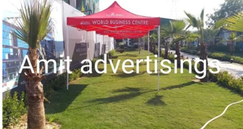 Road Show Tent - Polyester 10x10ft, Red, Foldable | Waterproof, Promotional Use