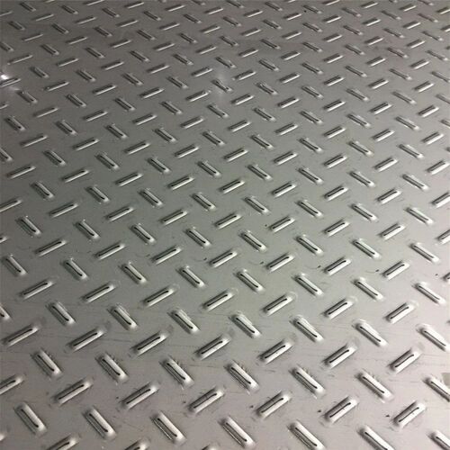 Stainless Steel Chequered Plate - A Grade Stainless Steel, Standard Size, Silver | Rust Proof, Durable, Corrosion Resistant