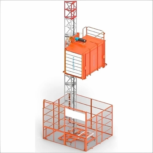 1 Ton Passenger Material Hoist - 1.2-1.5m X 0.8m Orange, Electric 50hz 380-400v Ac, Load Bearing, Smooth Operation, Energy Efficient