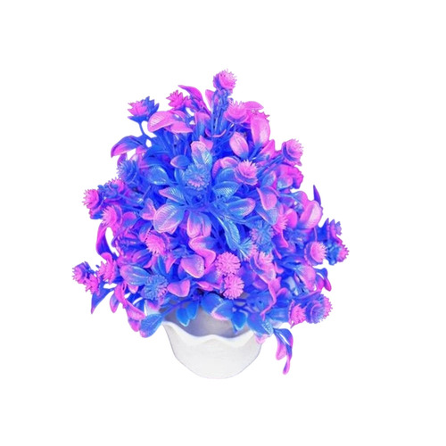 Artificial Plastic Flower - Plastic, Blue & Pink Petal, Table Top, Durable, Washable