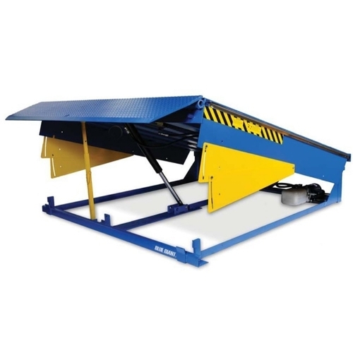 Ms Dock Leveller - MS Steel 1150-1600 mm Yellow Blue, 2000-3000 kg Load | Smooth Operation, Hydraulic Lift, Rust Proof, Stable Structure