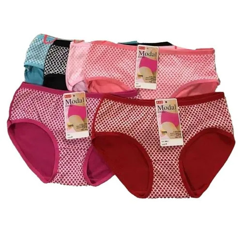 Red Cotton Ladies Printed Panties - Cotton, Red | Soft Fabric, Stretchable Fit, Lightweight Daily Wear